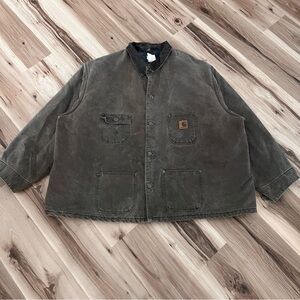 Vintage Carhartt CO2CHT Blanket Lined Chore Jacket Coat Mens 5XL Brown